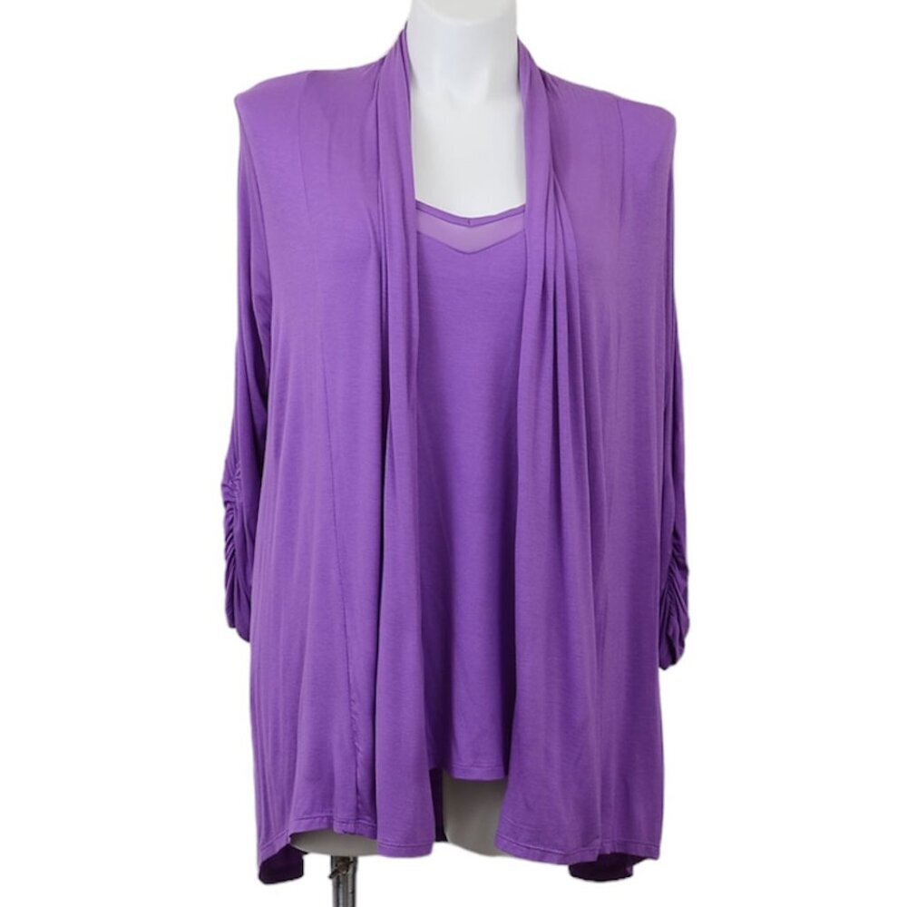 Lane Bryant Two-Piece Lavender Purple Tank Top & Cardigan Plus Size 18/20